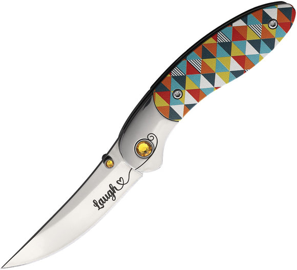 Brighten Blades Laugh Linerlock Rainbow Aluminum 8Cr13MoV Folding Pocket Knife 001