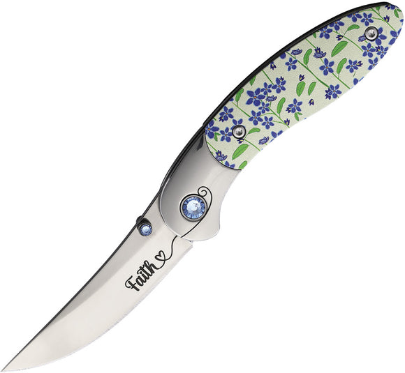Brighten Blades Faith Linerlock White/Purple Aluminum 8Cr13MoV Folding Pocket Knife 003