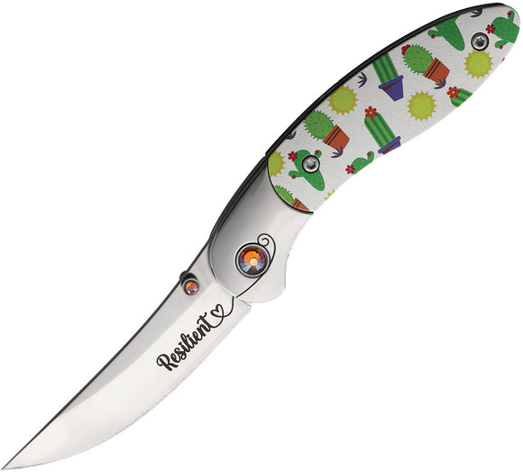Brighten Blades Resilient Linerlock White/Green Aluminum Folding 8Cr13MoV Pocket Knife 006
