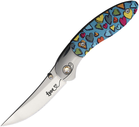 Brighten Blades Love Linerlock Rainbow Aluminum 8Cr13MoV Folding Pocket Knife 008