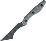 TOPS 8.5" Back Bite 1 Piece Fixed Black Blade Gray Micarta Handle Knife