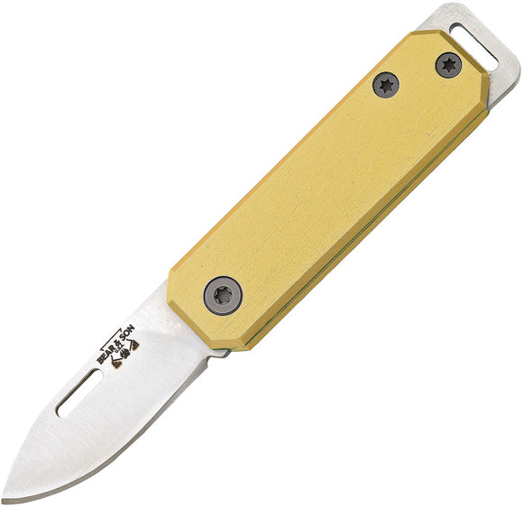 Bear & Son Small Slip Joint Yellow Folding Knife 109yw