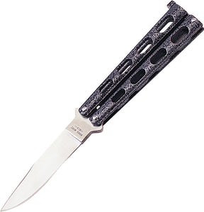 Bear & Son Butterfly Silver Vein Die Cast Metal Handles Stainless Clip Blade Knife 113
