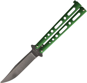 Bear & Son Butterfly Green Stonewash Knife (Balisong) 117grsw