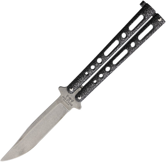 Bear & Son Balisong Butterfly Silver Vein Stonewashed Folding Knife 117ssw