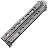 Bear Ops Bear Song VIII Balisong Trainer Bead Blast Stainless Blunt Tip Butterfly Knife 35107