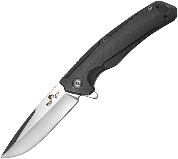 Bear & Son Slim Black Titanium Flipper S35Vn Folding Knife 36034