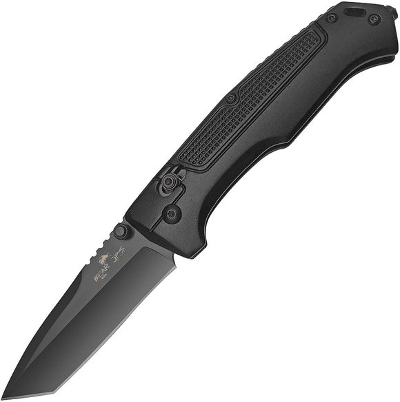 Bear Ops Rancor IV Pocket Knife Black Aluminum Folding 14C28N Tanto 560AIBKB