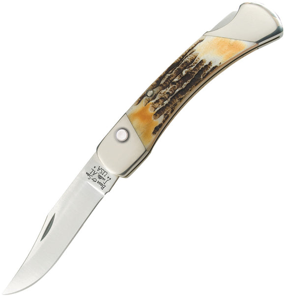 Bear & Son Automatic Knife Stag Bone High Carbon Stainless Clip Pt Blade 5A97