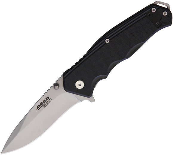 Bear Edge Sideliner Linerlock Black G10 Folding Stainless Pocket Knife 61102B
