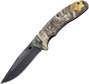 Bear Edge Camo Linerlock A/O Camo Folding Stainless Clip Pt Pocket Knife 61119