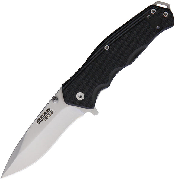 Bear Edge Sideliner Linerlock Black G10 Folding Stainless Pocket Knife 61124B