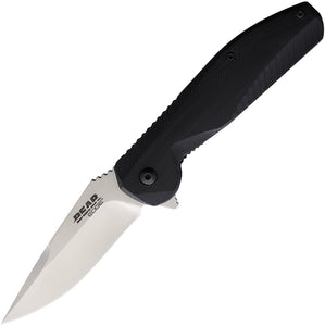 Bear Edge Sideliner Linerlock Black Aluminum Folding Pocket Knife 61126