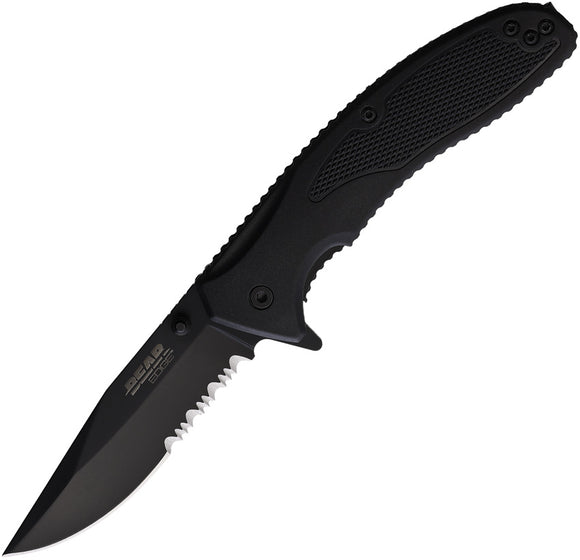 Bear Edge Sideliner Linerlock Black Plastic Folding Stainless Pocket Knife 61130