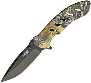 Bear Edge Brisk Framelock Camo Folding 440 Stainless Drop Pt Pocket Knife 61507