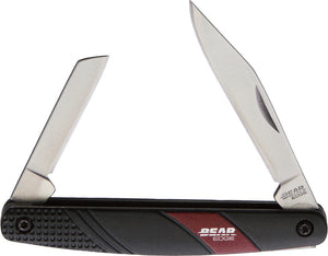 Bear Edge Pen Black/Red Aluminum Folding Sheepsfoot/Clip Pt Pocket Knife 61531