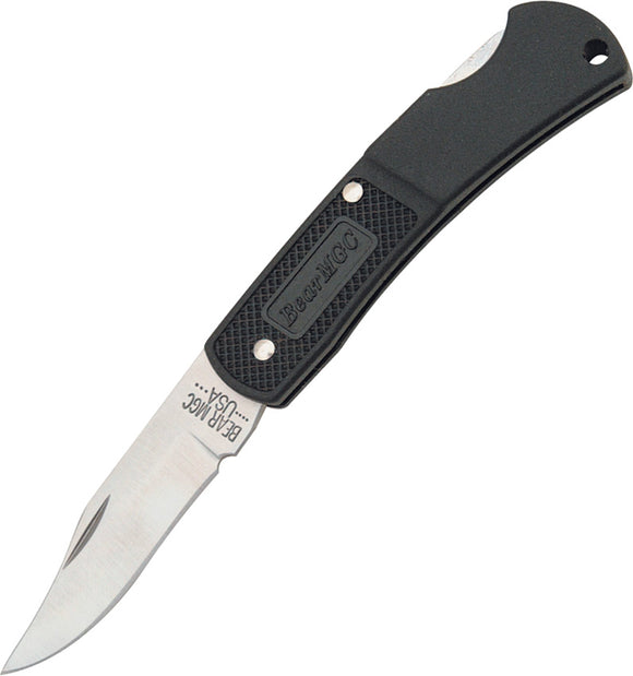 Bear & Son Executive Lockback Folding Blade Lightweight Black Handle Knife 726