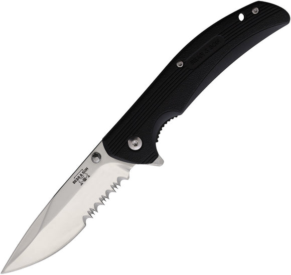 Bear & Son Sideliner Linerlock Black Smooth Folding Stainless Pocket Knife 778SR