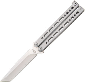 Bear Ops Bear Song VII Balisong Gray Stainless 154CM Tanto Butterfly Knife 810SSS