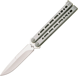 Bear Ops Bear Song VII Balisong Gray Stainless 154CM Spear Pt Butterfly Knife 820SSS