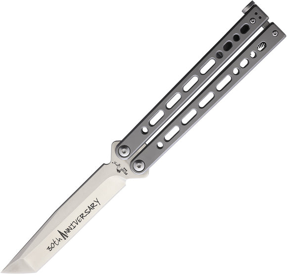 Bear Ops Bear Song VIII Balisong Gray Stainless S35VN Tanto Butterfly Knife ANNB810