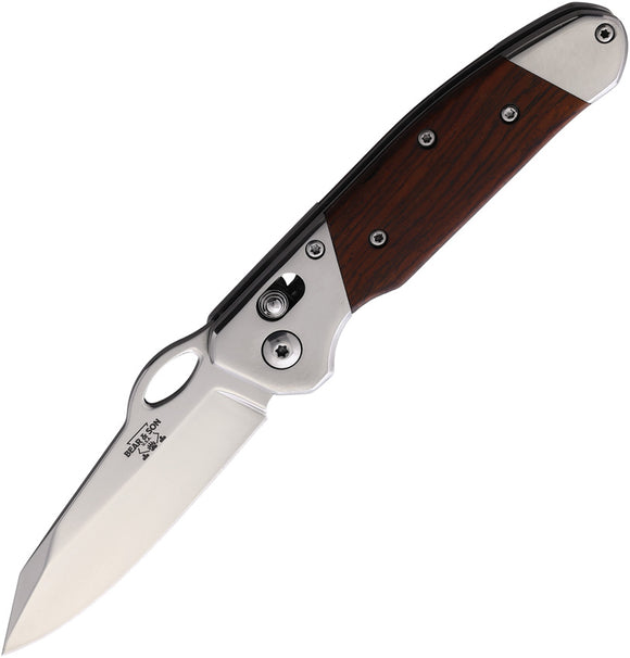 Bear & Son Slide Lock Cocobolo Wood Folding D2 Steel Pocket Knife B10N