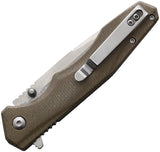 Blackjack Linerlock Tan Smooth Micarta Folding S35VN Steel Pocket Knife 156