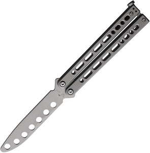 Bear & Son Bear Song IX Balisong Trainer Gray Stainless Unsharpened Butterfly Knife B921SSS