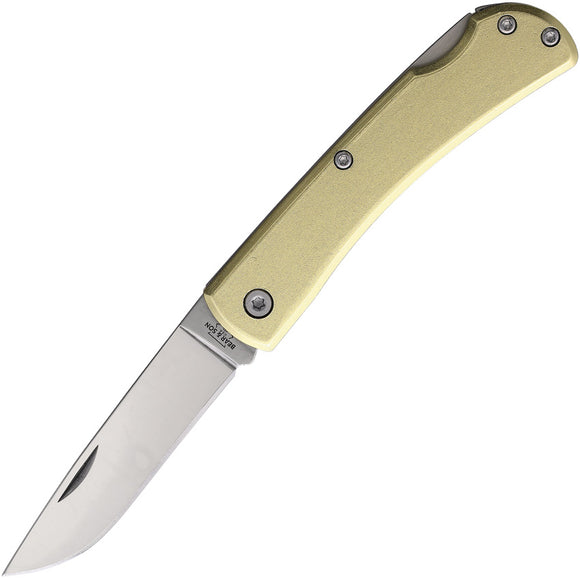 Bear & Son Small Lockback Gold Aluminum Folding Stainless Pocket Knife C137L