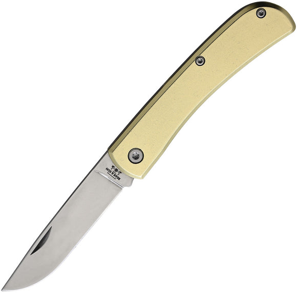 Bear & Son Smooth Gold Aluminum Folding Stainless Pocket Knife C137