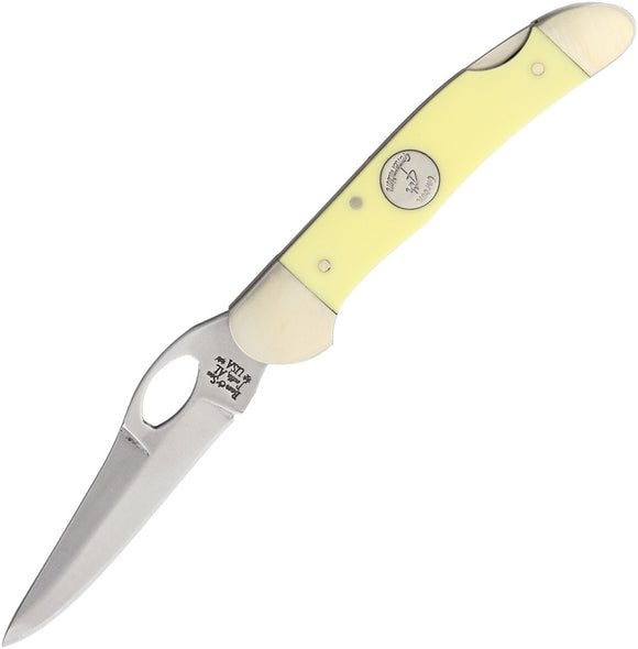 Bear & Son Cowhand Lockback Yellow Delrin Stainless Folding Pocket Knife C3149L