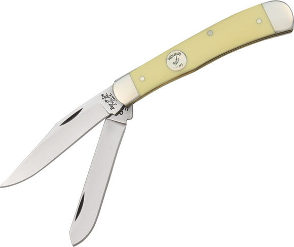 Bear & Son Trapper Smooth Yellow Delrin Folding Stainless Pocket Knife C354