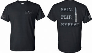 Bear & Son Black Spin Flip Repeat T-Shirt Small