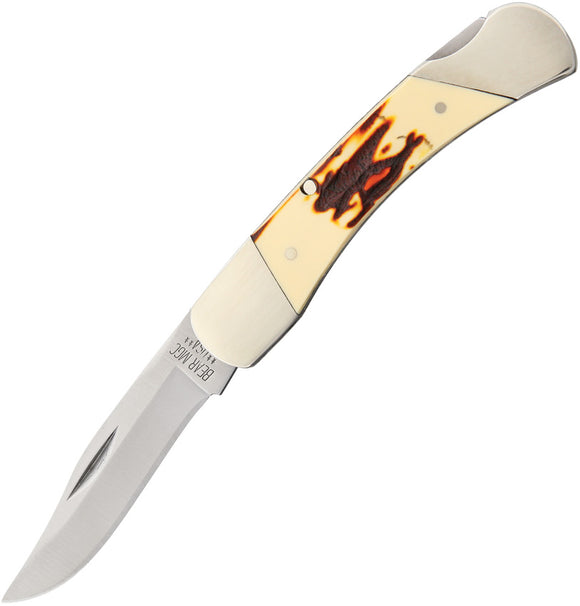 Bear & Son Midsize Lockback Stainless Folding Blade Delrin Stag Knife SD05