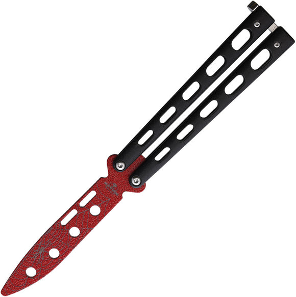 Bear & Son Balisong Trainer Black Zinc Red Unsharpened Butterfly Knife W115BTR
