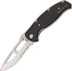 Beretta Medium Airlight II Black Aluminum AUS-6 Stainless Folding Knife 626