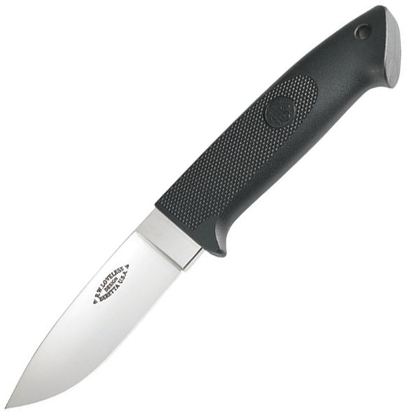 Beretta Loveless Hunter Black Handle Stainless Fixed Knife w/ Belt Sheath 79178