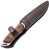 Beretta Roan Walnut 440 Stainless Drop Point Fixed Blade Knife w/ Sheath 93524