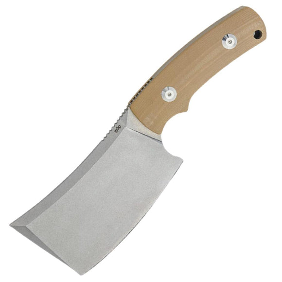 Beyond EDC Kleever Tan G10 VG-10 Steel Fixed Blade Knife w/ Belt Sheath C2101BR