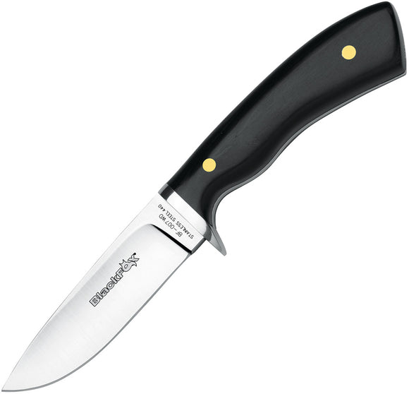 Black Fox Pakkawood 440 Stainless Drop Point Fixed Blade Knife w/ Sheath 007WD