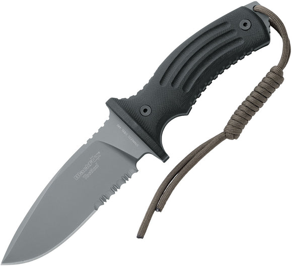 Black Fox Tora G10 Serrated 440C Fixed Blade Knife w/ Belt Sheath 700B