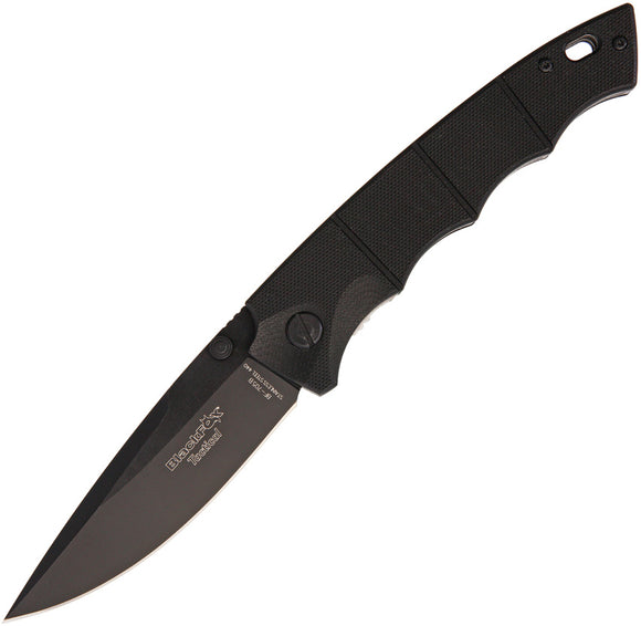 Fox BlackFox Sai Linerlock Black Plain 440C Folding Knife 705B