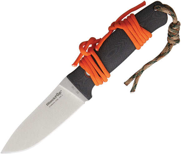 Black Fox Vesuvius Micarta 440C Fixed Blade Knife w/ Sharpening Rod 710