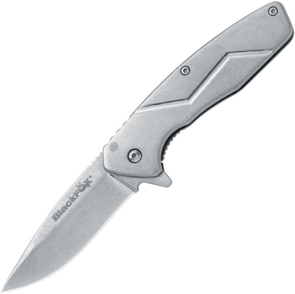 Black Fox Steelix Linerlock Gray Folding 440C Stainless Drop Pt Pocket Knife 717