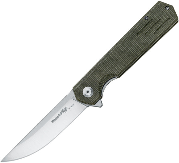 Black Fox Revolver Linerlock Green Micarta Folding D2 Steel Pocket Knife 740OD