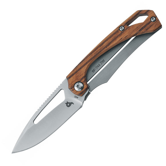 Black Fox Racli Framelock Zebrawood Folding Knife 744zw