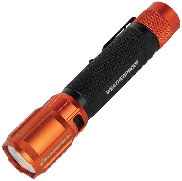 BlackFire Rechargeable Black & Orange Water Resistant Flashlight BBM6413