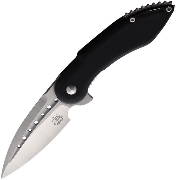 Begg Knives Mini Glimpse Linerlock Black G10 Folding D2 Steel Pocket Knife 005