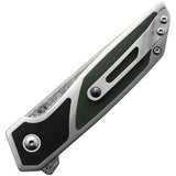 Begg Knives Diamici Linerlock Black & Green Folding Damascus Pocket Knife 015M