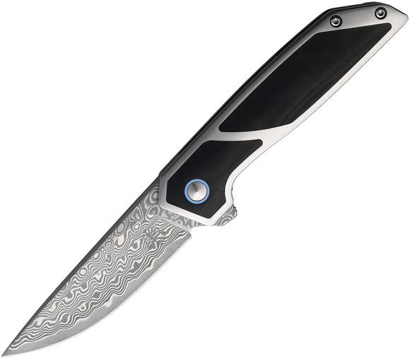 Begg Knives Diamici Linerlock Black G10 Folding Damascus Pocket Knife 015